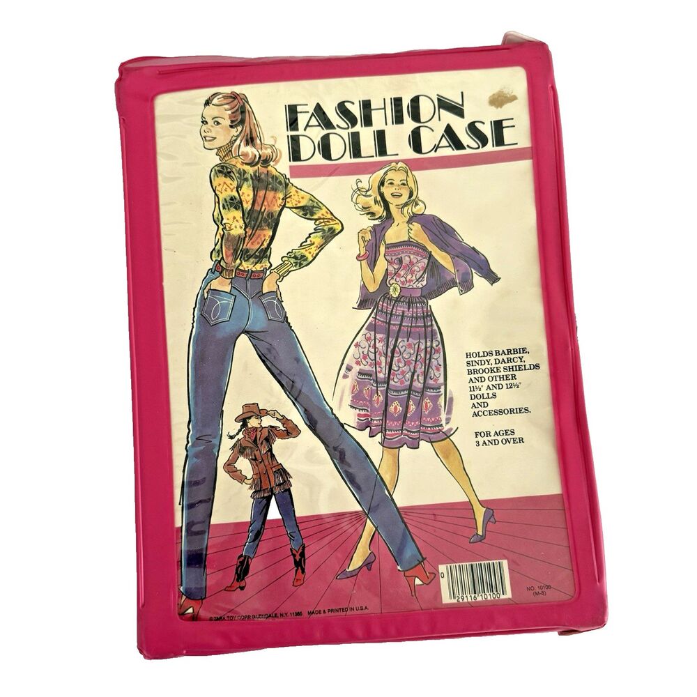 Vtg 1980s Tara Toy Fashion Doll Case Pink  Holds Barbie Jem Maxie Brooke Shields